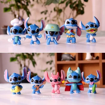 Disney Lilo & Stitch 5cm 10buc/set figurina Postura Anime Decor Colecție de Figurine model de Jucărie pentru copii cadouri