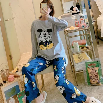 Disney Mickey Mouse cu mâneci Lungi Desene animate Pijama Donald Duck, Winnie Pooh Pijama Stil Nou Fetele Acasă Îmbrăcăminte Sleepwear