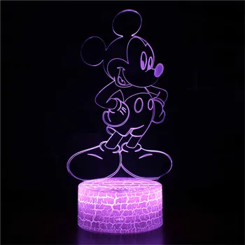 Disney Mickey Mouse Minnie Mouse Desene animate Nightplamp Copii Lumina de Noapte LED pentru Decorare Dormitor Decoraive Lumină 3d Xmas Cadou