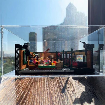 DIY Afișaj-Acrilic Caz de Auto-a Instala Clar Cub Cutie Praf Prezenta Cărămizi Afișa Caseta Pentru LEGO 21319 Central Perk Prieteni