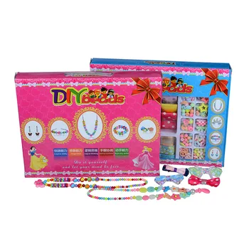 DIY Manual cu Margele Mari, o Cutie-Cadou pentru Copii cu Margele de Jucarii de Creatie Margele Vrac Meserii a Face Brățară Colier de Bijuterii pentru Fete