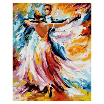 Diy Pictură în Ulei, Vopsea de Numărul Kit-Tango 16x20inch (Fara rama), Bărbați și femei dublu dans
