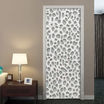 DIY Ușa Autocolant 3D Nordic Moderne Ipsos Gol Murală Tapet PVC autoadezive pentru Perete Decal sufragerie Decor Acasă Poster