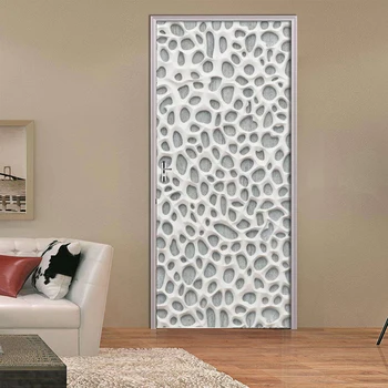 DIY Ușa Autocolant 3D Nordic Moderne Ipsos Gol Murală Tapet PVC autoadezive pentru Perete Decal sufragerie Decor Acasă Poster