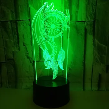 Dream Catcher 3D LED Lumina de Noapte Vântul Dormitor Lumina Lampă de Noptieră Luzes Da Noite Lămpi Copil Fată Cadouri Zână Lamparas Luna Decor
