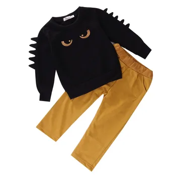 Drăguț 2 buc Tricou Jumper Desene animate cu Maneca Lunga de Toamna Top + Pantaloni Set Haine Copii Toddler Băiat Costum Costum