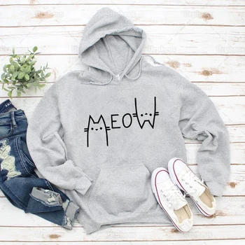 Drăguț Pisica Miau Hanorace Amuzant Pisica Mama Hanorace Sweatershirt