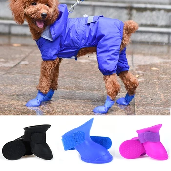 Drăguț Ploaie Cizme de Zapada Mic animal de Companie Cățeluș Câine Pantofi Botine Culori Bomboane de Cauciuc Impermeabil Anti-Alunecare TP899