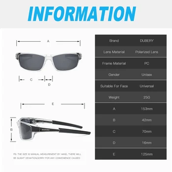 DUBERY Sport în aer liber Bărbați ochelari de Soare Polarizat UV400 Nuante Oglindă Ochelari de Soare pentru Bărbați Pescuit de Conducere ochelari de Soare Barbati