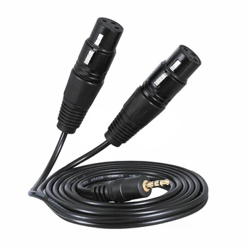 Dublu Feminin XLR-3.5 mm TRS Echilibrat Audio Cablu Y 1/8 Inch 3.5 mm de sex Masculin/de sex Feminin Plug Splitter de Plumb Cabluri de Microfon
