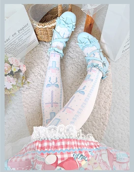 Dulce razbunare Lolita ciorapi sex feminin vara toamna ciorapi de catifea print șosete până la genunchi Lolita Japoneze ciorapi Japoneze fete dulci