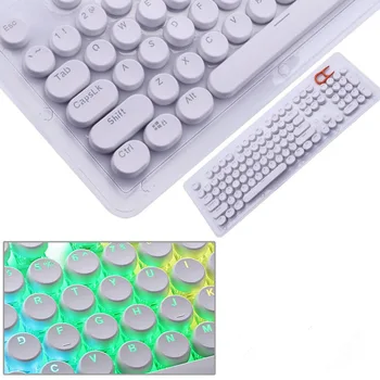 E-yooso mașină de scris retro stil rotunde translucide de fundal 104/87 cheie capac, cu cheie stick, potrivit pentru mecanică de joc tastatură