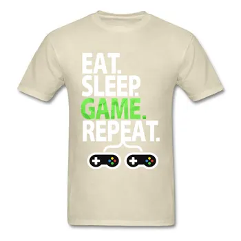 Eat SLEEP JOC REPET Z Unitate Tipărite Tricou Juca Scrisoare Controler PC Gamer din Bumbac Top T-shirt pentru Bărbați