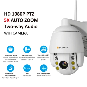 Einnov 5XZoom HD PTZ Camera IP Wifi CCTV de Exterior Camera de Supraveghere Video 1080P Camera de Securitate Wireless de Acasă Două căi Audio IR