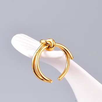 ELLERS Fierbinte 2020 culoare Aur dimensiune 6 7 8 Zeita inele pentru femei 2020 Simplu înnodate deschiderea Bijuterii pe gât nunta