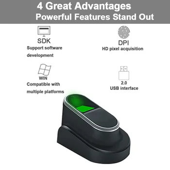 Eseye USB Cititor de Amprente Pentru PC, Scaner Biometric de Amprente USB Cu SDK Windows Linux Senzor de Amprentă digitală/Modul Banca