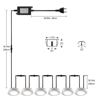 Estompat LED Pachet Lumini 12V DC IP67 rezistent la apa Încastrat Scara Subteran Lampa 5Led/bec LED Podea, Perete Lumina Reflectoarelor 1-8pcs