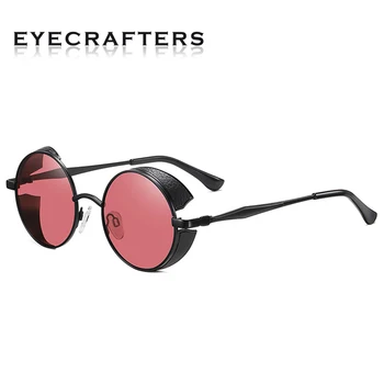 EYECRAFTERS 2020 Nou Mens pentru Femei Polarizati Steampunk ochelari de Soare Retro Punk de Metal de Epocă Ochelari de uv400 Rotund Ochelari de Epocă