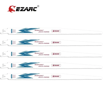 EZARC 5Pcs Ferăstrău Lama Bi-Metal-Cobalt Sabre pânze de Ferăstrău pentru Multi-Scop 300mm/12-Inch 10/14TPI R1225DG (5-Pack)