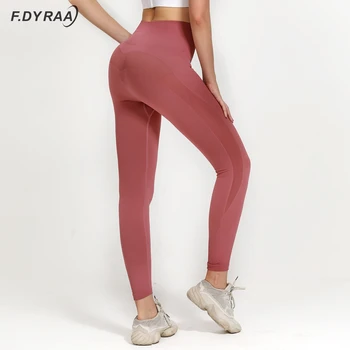 F. DYRAA fără Sudură Jambiere Femei de Fitness Rulează Pantaloni de Yoga Talie Mare Push-Up Strâns Sport Antrenament de Sport sală de Gimnastică Jambiere