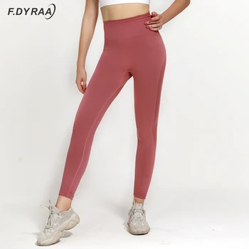 F. DYRAA fără Sudură Jambiere Femei de Fitness Rulează Pantaloni de Yoga Talie Mare Push-Up Strâns Sport Antrenament de Sport sală de Gimnastică Jambiere