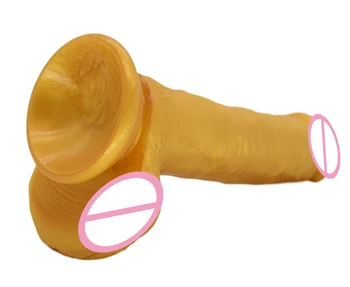 FAAK silicon mare dildo realist de aur penis cu ventuza sex produsele pentru femei sex-shop cupluri flirtezi jocuri pentru adulți