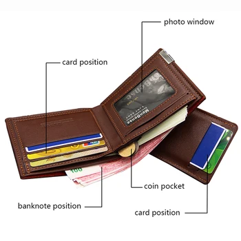 FACTOO bărbați de portofel din piele sac de mici card de portofel, poseta de monede de fotografie de moda casual sac de afaceri