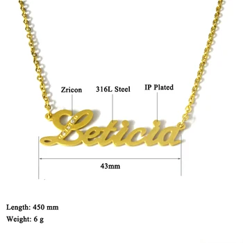 FairLadyHood Personaliza Nume Personalizat Colier Frumusețe Delicată De Aur Cravată Colier Scrisoare Coliere 