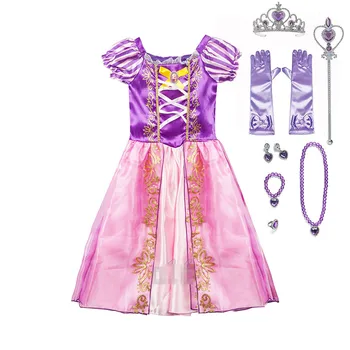 Fată Prințesă Rupanzel Rochie pentru Varsta 2 3 4 5 6 7 8 Copii Joc de Rol Încurcat Cosplay Costum Copii Ziua de Carnaval Rochie de Petrecere