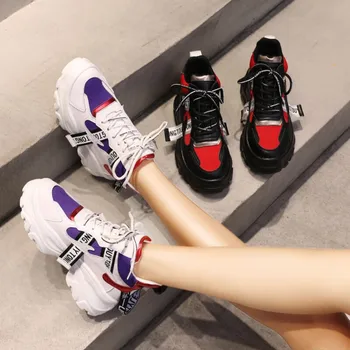Femei Adidași 2020 Primăvară Femei Pantofi Casual De Culoare Multi Talpă Groasă Doamnelor Pantofi Platforma Înălțime Creșterea Indesata Pantofi