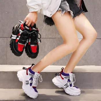 Femei Adidași 2020 Primăvară Femei Pantofi Casual De Culoare Multi Talpă Groasă Doamnelor Pantofi Platforma Înălțime Creșterea Indesata Pantofi