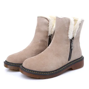 Femei cizme 2018 new sosire fermoar cizme de iarna pentru femei de moda glezna cizme de zapada de pluș cald pantofi femei Plus dimensiune 34-43