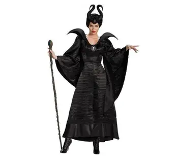 Femei Costume de Halloween Sexy Negru de Dormit de Frumusețe Regina Vrăjitoare Malefice Rochii Palarie Adult Petrecere Cosplay Rochie Fancy XS-3XL