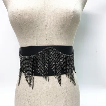 Femei de moda Centura de Lux Stras Stretch Design Rochie Talie Curele Slab centura Elastica Ceinture Cinturones Mujer DP59