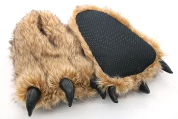 Femei Iarna Gheara de Urs Bumbac Papuci de Interior Cald Blana Femei Slide-uri Doamnelor de Pluș Drăguț Animal Pantofi pentru Femeie Blană de Flip-Flops