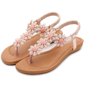 Femei Sandale de Vară Stil Bling ștrasuri din Mărgele Moda Peep Toe Pantofi Jeleu Sandale Pantofi Plat Femeie Plaja de Flori flip flops c494