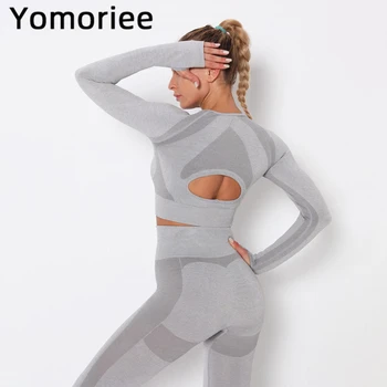 Femei Sexy Yoga Tricouri Push-up fara Spate Elastic Mâneci Lungi iute Uscat Sală de Sport de Antrenament de Funcționare de Formare de Fitness de Top Yomoriee