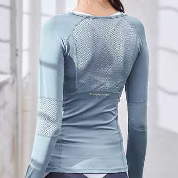 Femei Sport Uzura de Fitness Femei Jerseu tricotat cu Maneca Lunga Sport Femeie Strâns Cămașă Sport Yoga Top de sex Feminin Antrenament Bluze T-shirt