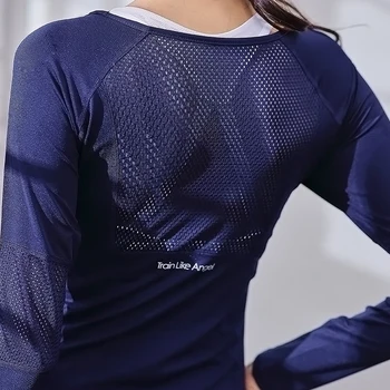 Femei Sport Uzura de Fitness Femei Jerseu tricotat cu Maneca Lunga Sport Femeie Strâns Cămașă Sport Yoga Top de sex Feminin Antrenament Bluze T-shirt