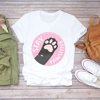 Femei T-shirt Desene animate Laba Pisica Amuzant Scrisoare Animal de Companie Drăguț Doamnelor Imprimare Lady Femei Graphic Top T Cămașă Femei Tee T-Shirt
