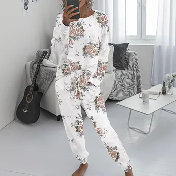 Femeile Tie Dye Seturi De Pijama Cu Maneca Lunga, Pijamale De Sus Pantaloni Pentru Femei De Moda Casual Gradient Mâneci Lungi De Trening Fierbinte 2020