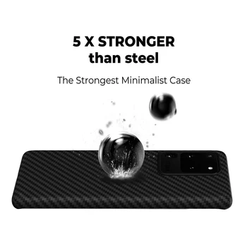 Fibra Aramid Caz de Telefon pentru Samsung Note20 S20 Ultra / S20 Plus Minimalist Shell Ultra Subțire Rezistent din Fibra de Carbon Slim Cover