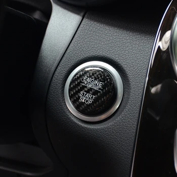 Fibra de Carbon Motor Auto Start-Stop Buton Capac Keyless Go Aprindere Autocolante pentru Mercedes Benz a B C W205 GLC X253 AMG E ML GLE