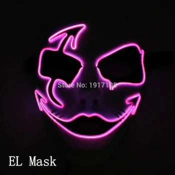 Fierbinte de Vânzare de Groază Halloween Masca LED-uri Lumina de Neon sus Masca de Carnaval Masca Înfricoșătoare Cosplay LED-uri Strălucire Consumabile Partid Dropship