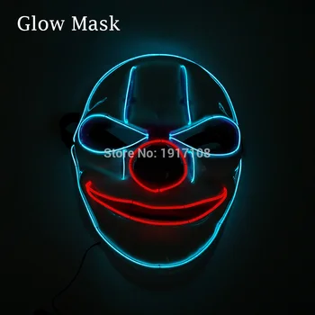 Fierbinte de Vânzare de Groază Halloween Masca LED-uri Lumina de Neon sus Masca de Carnaval Masca Înfricoșătoare Cosplay LED-uri Strălucire Consumabile Partid Dropship