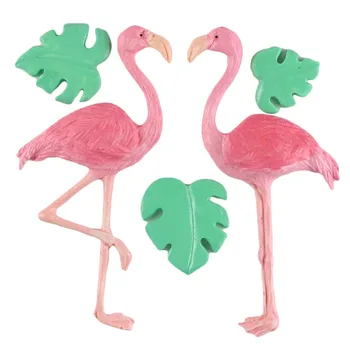 Flamingo Tropicale Cu Frunze De Pasăre Mucegai Silicon Turtle Frunze Fondante Mucegai Copil De Naștere Tort De Decorare Instrumente De Ciocolata Gumpaste Mucegai
