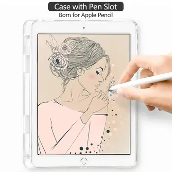 Flori de Trandafir Pentru iPad Pro 2020 Caz Tabletă Cu Stilou Slot Clar Capac Moale Cazuri 7-a Generație de iPad Mini Caz 1 2 3 Funda Aer 3