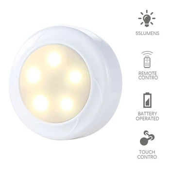 Fofun Creative Mini LED de Control de la Distanță Lampă Rundă Dulap Camera de zi, Dormitor Atmosfera Decor de Basm Lumina de Noapte