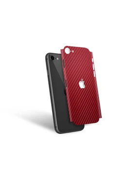 Folie de protectie mocoll materialul sticla armata culoare pentru panoul din spate Apple iPhone 7 carbon Rosu