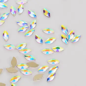 Forma de sirena Crystal AB Spate Plat Fantezie Strasuri Unghii Pentru Nunta de Design de Personalitate Margele
